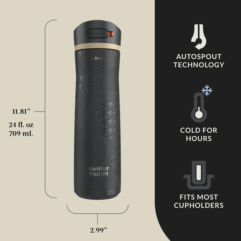 Contigo® x Ally Love Ashland Chill 2.0 Stainless Steel Water Bottle with AUTOSPOUT® Lid, 24oz - Violet