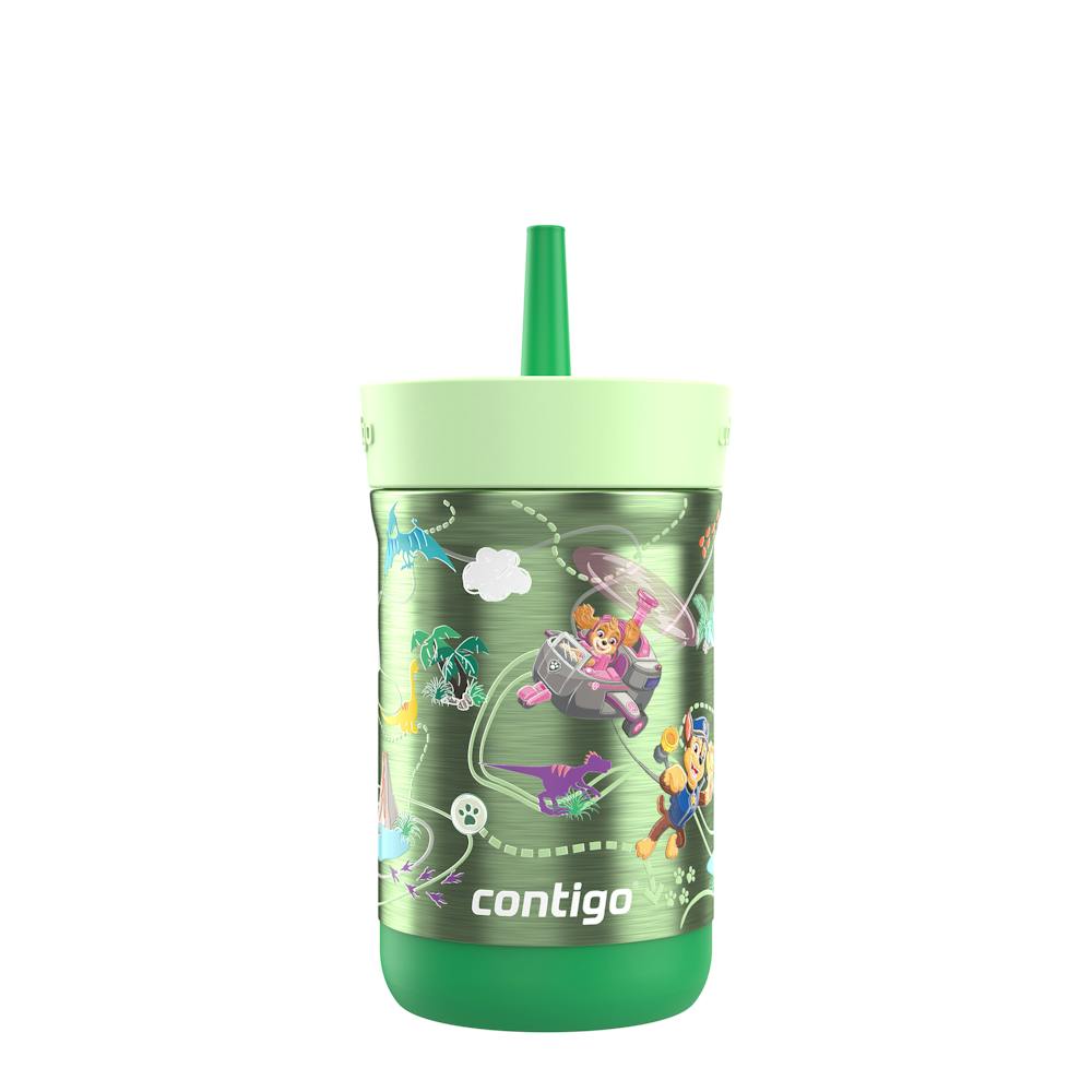 Contigo® Kids Leighton Spill-Proof Stainless Steel Tumbler with Straw, 12oz. - Dark Green Dino Treks
